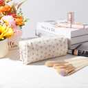 Cosmetic Bag for Women Corduroy Makeup Bag Travel Make Up Organizer Tool Pouch Small Bag for Purse, Zipper Portable Storage Pouch Toiletry Bag for Women (Apis)