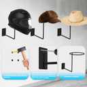 Helmet Holder 6 PCS Wall Mounted Metal Helmet Hanger, Multifunctional Ball Holder Rack for Jacket, Coats, Helmets, Hats, Wigs, Basketball, Volleyball, Football, Riding Jackets, Coats