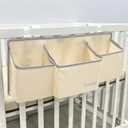 Hanging Baby Diaper Caddy, 3-in-1 Diaper Caddy Organizer Holder For Baby Crib, Nursery Organization Diaper Stacker Storage For Crib, Changing Table, Car, Wall-Beige