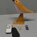 VoMii Small Bird Table Lamp with Timer, Touch & Remote Control & 3-Color Dimmable, Bedside Lamp, Rechargeable Battery, Cold/Warm Night Light, Portable Cute Lamp for Bedroom, Home Decor