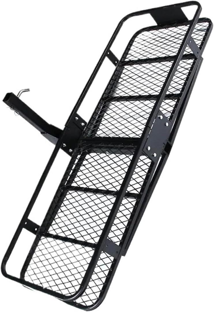 59X20inch Car Rear Luggage Box Trailer Basket Car Luggage Rack Car Pull Cargo Travel Rack 500 Lbs Capacity 2-in Adapter Shank,Car Storage Rack,Vehicle Conversion,Travel Equipment,Vehicle Load L