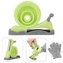 Kibbidea Vegetable Peeler, Kids Potato Peeler for Kitchen with Cut-proof Glove, Fruit Peeler for Apple, Veggie, Carrot,Cucumber, Kids Cute Kitchen Accessories (Green)