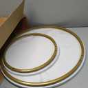 aboxoo Coffee Table Nesting White Set of 2 Side Set Golden Frame Circular Round and Marble Pattern Wooden Tables, Living Room Bedroom Apartment Modern Industrial Simple Nightstand