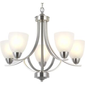 5 Light Contemporary Chandeliers Brushed Nickel Modern Light Fixtures Ceiling Hanging Industrial Pendant Lighting for Foyer Bedroom Dining Room Bathroom
