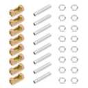 8 Sets M10 Lamp Pipe Repair Parts Kits, M10x30 Hexagon Open Nut, M10x50 All Thread Lamp Pipe Nipples, M10 Hex Lock Nut
