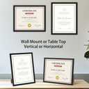 Giftgarden 8.5x11 Picture Frame Black, 8.5 by 11 Award Certificate Diploma Document Frames for Wall or Tabletop Display, 5 Pack