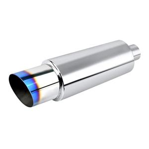 Exhaust Muffler,Stainless Steel Exhaust Tip,Universal 14.6" Length (Burnt,2" Inlet 3" Outlet)