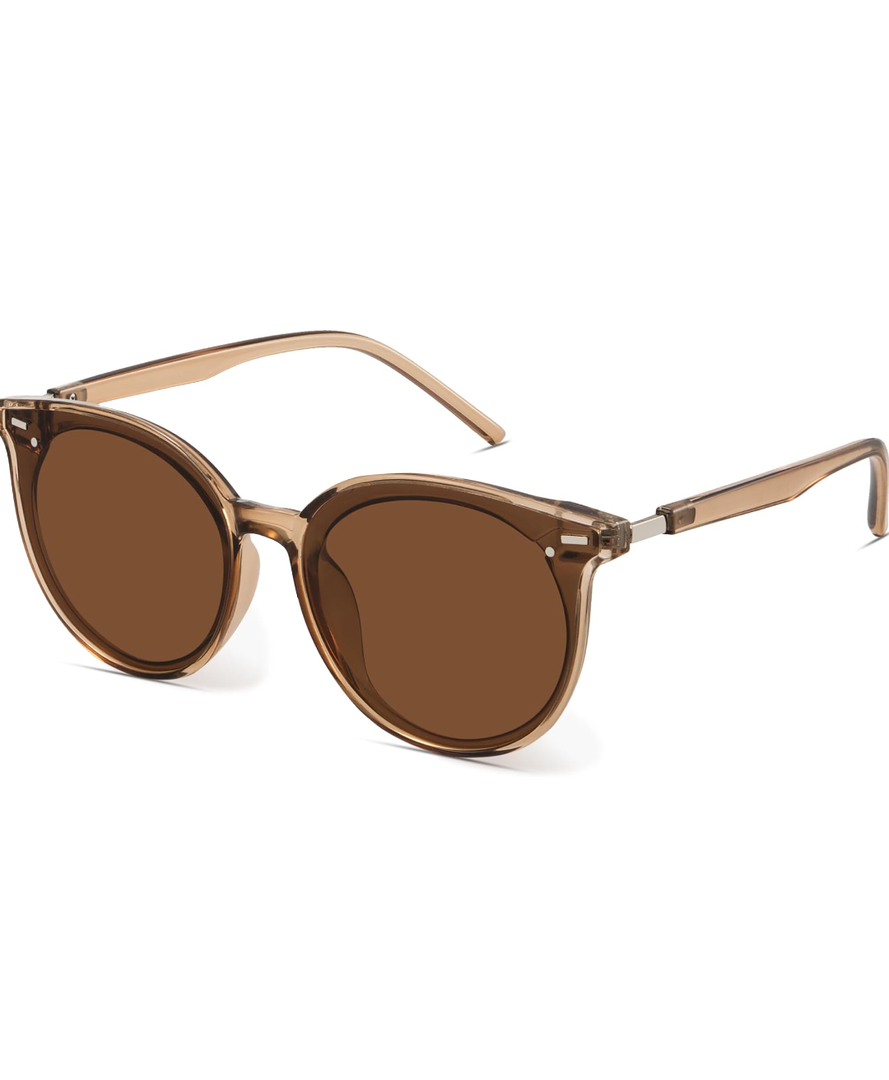 Livho Polarized Sunglasses, Retro & Oversized Shades for Women with Round Lenses