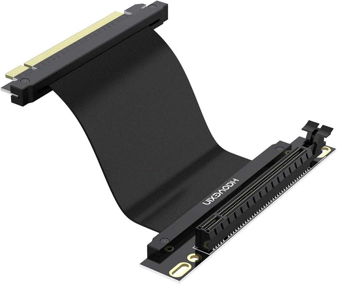 PCIE 3.0 X16 Extension Cable, PCI-E 16x Extreme High Speed Riser Cable, Extension Card Adapter Riser Card-Right Angle Connector 20CM