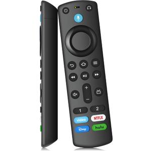 Voice Remote Replacement Compatible with All Fire series TV Cube/Stick/4K/4K Max/Lite/Stick HD, Smart TVs (3rd Gen), and for All Insignia-Toshiba-Pioneer-Omni QLED Series, Not for ROKU-TV