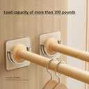 Closet Rods,Adjustable Imitation Wood Closet Rod For Clothes Hanging,No Punching Hanging Clothes Closet Rod For Cabinet,Bathroom, Laundry (15-20 INCH)