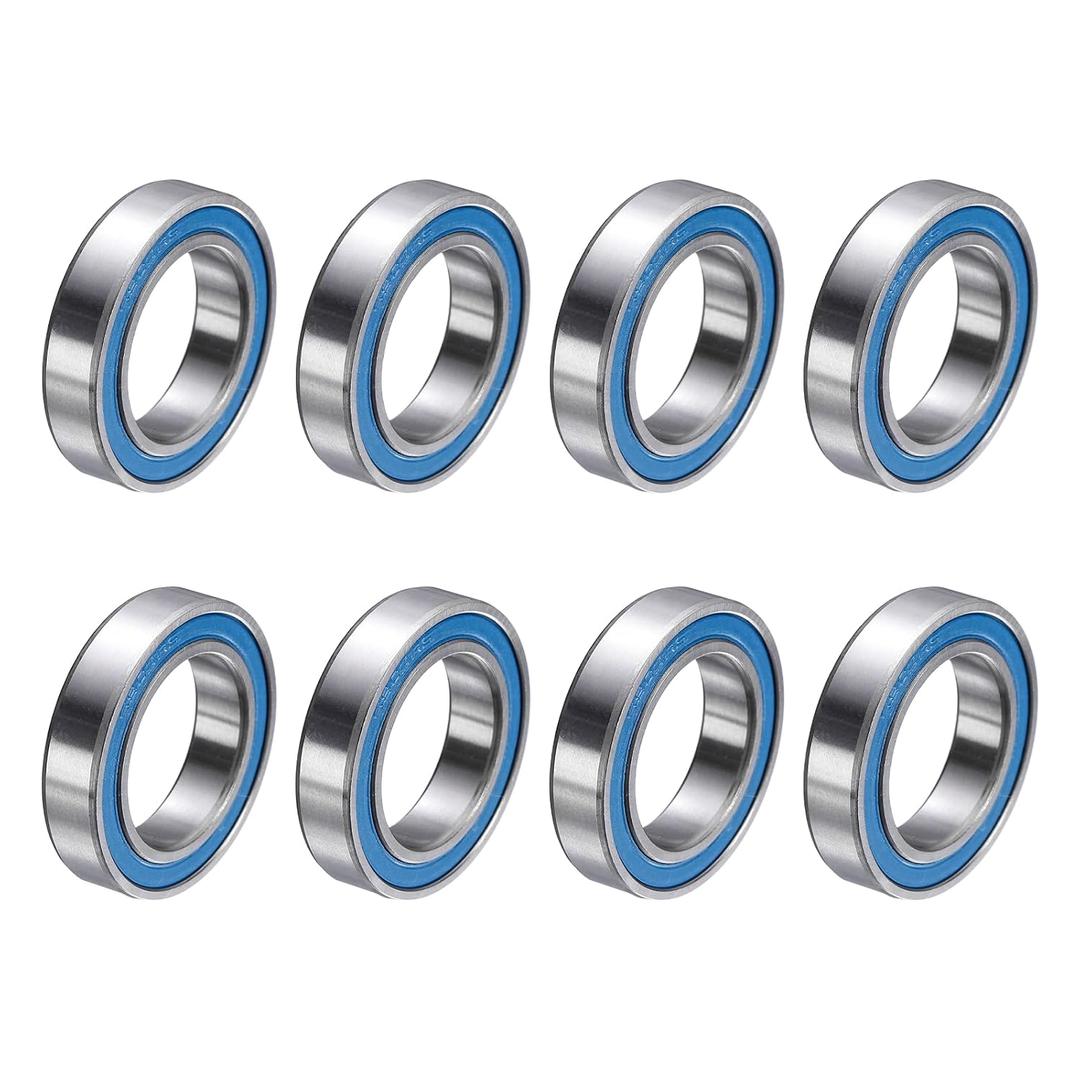 uxcell 8 Pcs 6804-2RS Deep Groove Micro Bearing, 20x32x7mm Double Rubber Sealed Chrome Steel Small Bearings (ABEC5, Z4 Low Noise)