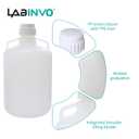 50L(13.2 Gallon) Lab Round Carboy, PP Materia Bucket,Molded Graduation, with Integrated Shoulder Lifting Handle, IN-CAB50