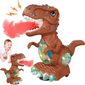 Dinosaur Toys for Kids 3-4 Year Old Boy,Roar Music and Lights Toddler Toy for Boys Girls,Moving Dino Baby Toy with Mist Spray & 1 Wheel,Electric Dinosaur Toy for Kids 3-5 Christmas Birthday Gifts