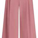 PRETTYGARDEN Womens Spring Wide Leg Palazzo Pants 2026 Trendy Loose Button High Waist Pleated Work Business Casual Trousers (Medium, Pink)