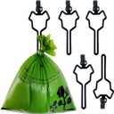 5 PCS Dog Poop Bag Holder,Dog Waste Bag Holder Poop Bag Holder for Leash,Attachment for Garbage Bag Dispenser, Hands Free Garbage Bag Holder,dog walking Accesories(Black) (Black)