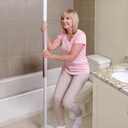 Stander Wonder Pole Slim, Tension Mounted Security-Pole, Elderly Floor to Ceiling Transfer-Pole for Seniors, Bathroom Grab Bar Stability Rail with Padded Handle, White