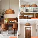 Arturesthome 23.6in Large Rattan Pendant Light for Dining Room, Boho Pendant Light Wicker Pendant Lamp Shade Ceiling Hanging Lighting Fixture for Kitchen Island Foyer, 23.6″W x 13.75″H
