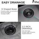 Friho 15x15 Inch Drop In Black Bar Sink, 16 Guage Stainless Steel Topmount Outdoor RV Small Kitchen Sink, 15 Inch Wet Prep Single Bowl Utility Bar Sink With Dish Grid & Drain