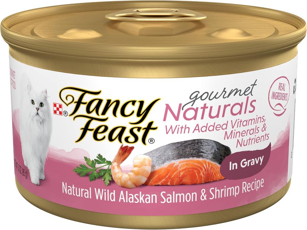 Fancy Feast Purina Gourmet Naturals Salmon and Shrimp (12 Pack) 3 oz (EXP 06/29/28)