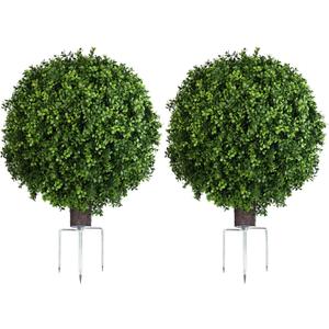 QIANYUN Artificial Boxwood Ball Bush- Faux Boxwood Decorative Balls for Backyard, Balcony,Garden, Wedding and Home Dcor (2, 22inch)