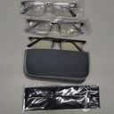 JJWELL 3 Pack Blue Light Reading Glasses for Men, Lightweight Metal Rectangle Semi Rimless Readers for Men, Anti Eyestrain/ Computer Glare/ UV, Half Frame Spring Hinge Eyeglasses with Pouches, Magnification Strength: 2 x