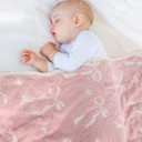 Pink Bow Baby Girl Blanket Cozy Knitted Bow Baby Blanket for Girls, Nursery Dcor, & Newborn Gifts Ultra-Soft, 30x40 Inch