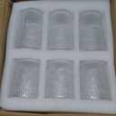 Vintage Drinking Glasses Set of 12, Textured Clear Striped Glass Cups-6 Highball Glasses 13oz & 6 Rocks Glasses 10oz, Ribbed Glassware Set, Mojito Cups, Cocktail Glass, Iced Coffee Cup