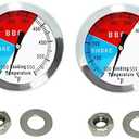 2 Inch BBQ Thermometer Gauge - 2 Pcs Charcoal Pit Smoker Temp Gauge - Replacement for Smoker Grill Wood Charcoal Pit, Temp Thermometer