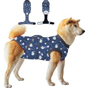 Dog Surgery Recovery Suit, Recovery Suit for Dogs Male Neuter, Soft Spay Suit for Female Dog,Anti-Licking Breathable Onesie for Small Medium Large Dogs Cats (60 (Back-23.6 in), Navy)