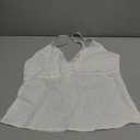Women Y2k Babydoll Tank Tops Lace Trim V Neck Crop Cami Spaghetti Strap Peplum Top Summer Cute Aesthetic Flowy Shirts (White, S)