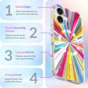 LONLI Hue - Magnetic Case for iPhone 16 - [Compatible with Magsafe] - [360 Shock-Absorbent Bumper] - [Cute and Unique Phone Cover for Girls and Women] - Cosmic Portal