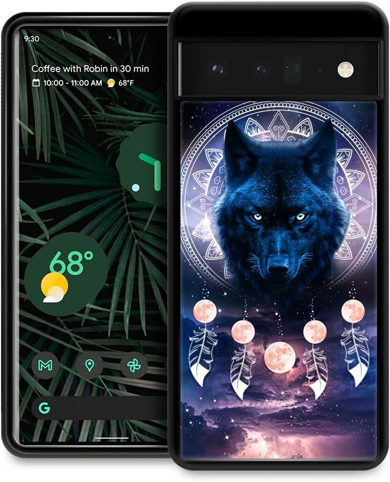 CARLOCA Compatible with Google Pixel 6 Pro Case,Wolf Nebula Moon Pattern,Ultra Protection Shockproof Soft Silicone TPU Non-Slip Back for Google Pixel 6 Pro