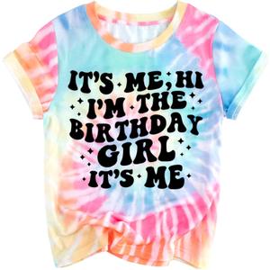 Birthday Girl Shirt Its Me Hi Im The Birthday Girl Its Me T-Shirts Kids Short Sleeve Tee Outfit 5-14 Year (11-12 Years)