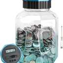 X-Large Piggy Bank for Adults Kids, Vcertcpl Digital Coin Counting Bank with LCD Counter, 2.4L Capacity, Great Coin Counter Bank Money Counting Jar with Total Amount Displayed (G Blue, X-Large)