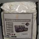 ULTICOR Reclining Love Seat with Middle Console Slipcover, 8-Piece Velvet Stretch Loveseat Reclining Sofa Covers, 2 seat Love seat Recliner Cover, Thick, Soft, Washable, Love seat Slipcovers (Ivory)