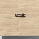 4 Pack Child Proof Sliding Cabinet Door Code Locks Baby Safety Cupboard Locks Adjustable U Shaped Cabinet Latches for Knob Handle Drawers Closet (4 PCS, Coffee)
