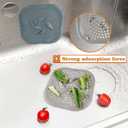 2 x 4 Pack Hair Catcher Shower Drain with Suction Cups, Square Silicone Drain Cover for Kitchen, Bathroom, Bathtub