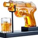 Birthday Gifts for Men Dad, Kollea Gun Whiskey Decanter Sets for Men, Shot Glass, Funny Gift Idea for Him Brother, Liquor Dispenser for Bar, Alcohol, Anniversary, Military Present, Cave, New Year