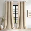 ANRODUO Beige Velvet Curtains 96 Inches Long Blackout Thermal Insulated Soundproof Curtain Privacy Room Darkening Curtains Grommet Window Drapes for Bedroom Living Room 42 x 96 Inch Set of 2