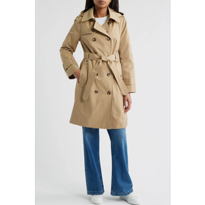 London Fog Women's Double Breasted Trenchcoat Khacki/Tan Size 1X
