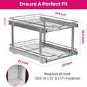 2-Tier Pull-Out Cabinet Organizer for Kitchen, 22" W x 21”D x 16.5" H