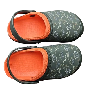 Capelli Dinosaur Orange Childrens Garden Clogs Slides Non-Slip Beach Pool 8