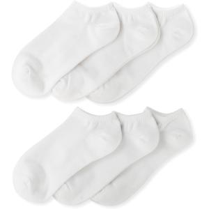 Jefferies Socks Girls 2-6X Seamless Capri Liner 6 Pair Pack (Medium, White)