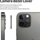 2 x 2 Packs Camera lens protector for iPhone 12 Pro Metal Alloy [No Glass Lens Cover] (Black)