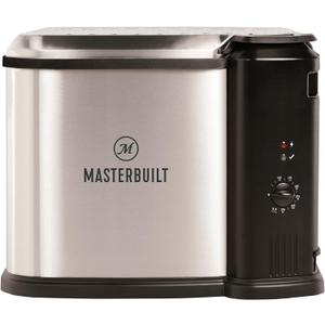 Masterbuilt 3-in-1 10 Liter XL Electric Turkey Fryer plus Boiler and Steamer Combination with Drain Basket and Breakaway Safety Cord in Stainless Steel