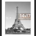 Upsimples 14x17 Picture Frame, Display Pictures 11x14 with Mat or 14 x 17 Without, Wall Hanging Diploma Frames, Black, 1 Pack