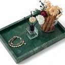 Green Marble Tray,Pure Natural Vanity Tray,Marble Trays for Kitchen Counter Non-Ceramic/Non-Resin,Stone Tray 12 x 8 inch