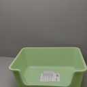 Open-Top Large High Sides Cat Litter Box with Low Entrance, Suitable for Small and Elderly Cats, Anti-Splash, 19.8 x15.6x7.3 for Indoor Use (GreenFluorescent Lime Green)