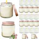 24 Pcs 4 Oz Mini White Soy Candles, Rose Scented Candles Set, Bulk Aromatherapy Candle, Great Stress Relieving Scented Candle for Girls as a Gift for Birthdays, Weddings and More!
